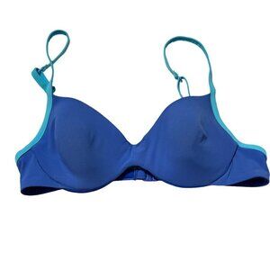 Victoria’s Secret Women's Blue Lightly Padded Underwire Bikini Swimsuit Top 34B